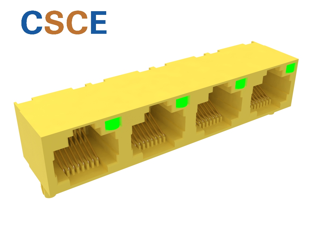 56 LED 1X4 8P8C D型(右单边带灯